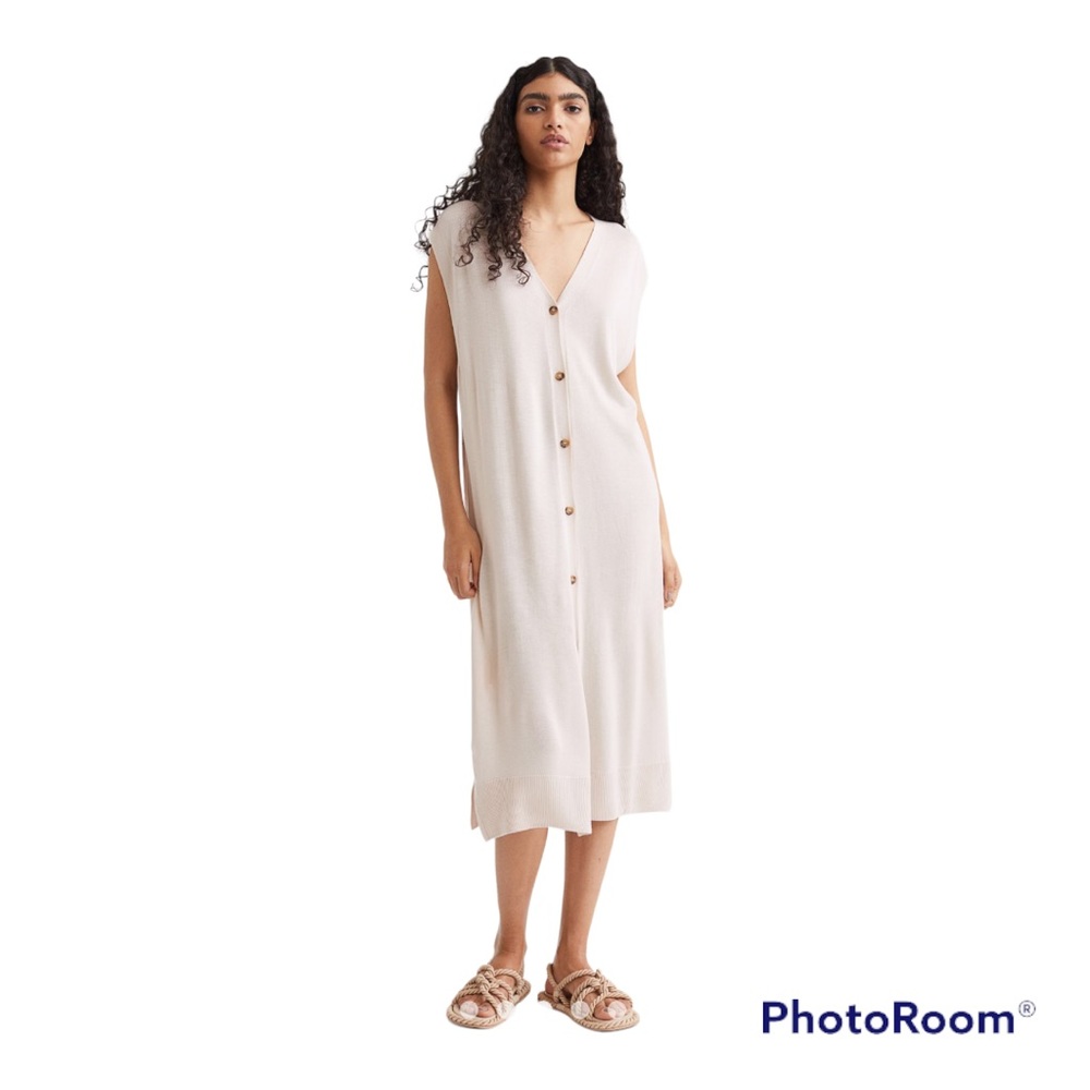 H&M Light Beige Fine Knit Dress size Small
